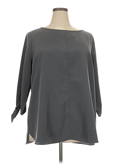 Pre-owned Lands' End 3/4 Sleeve Blouse In Gray