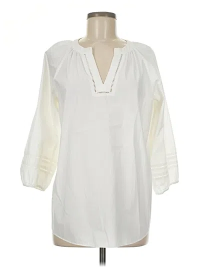 Pre-owned Lands' End 3/4 Sleeve Blouse In Ivory