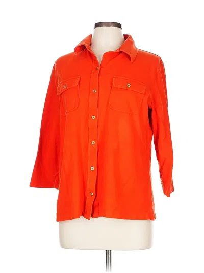Pre-owned Lands' End 3/4 Sleeve Blouse In Orange