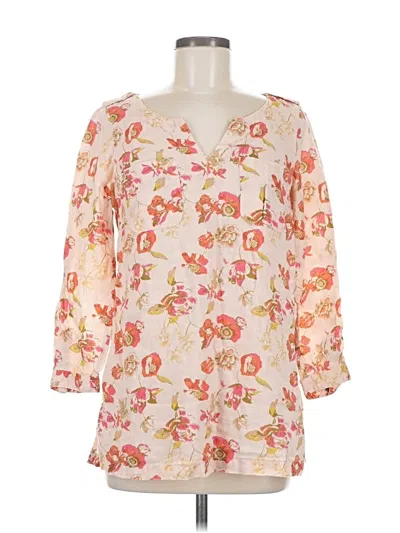 Pre-owned Lands' End 3/4 Sleeve Blouse In Orange