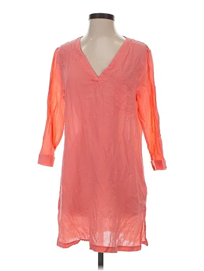 Pre-owned Lands' End 3/4 Sleeve Blouse In Orange