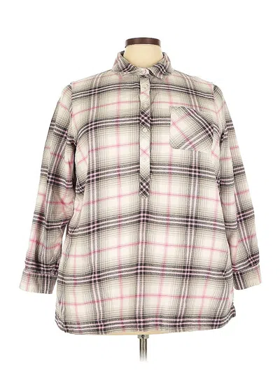 Pre-owned Lands' End 3/4 Sleeve Blouse In Pink