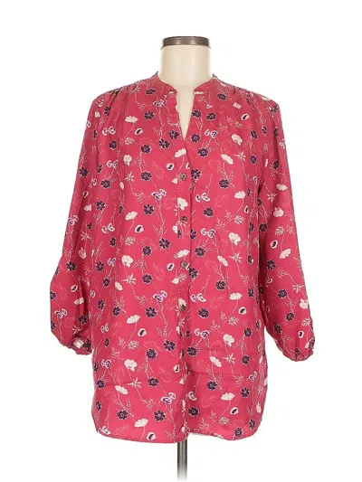 Pre-owned Lands' End 3/4 Sleeve Blouse In Pink