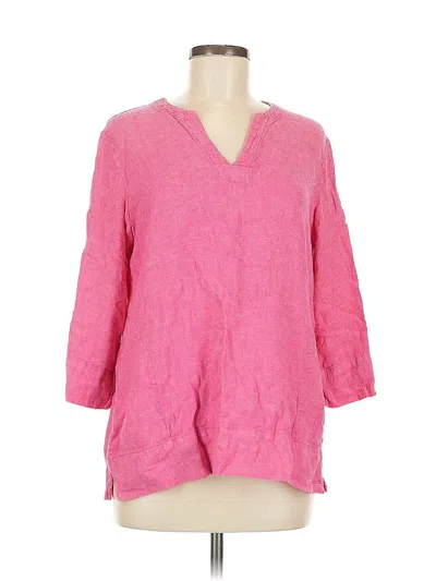 Pre-owned Lands' End 3/4 Sleeve Blouse In Pink