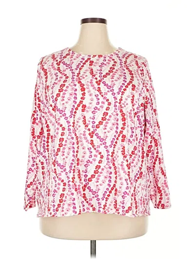 Pre-owned Lands' End 3/4 Sleeve Blouse In Pink