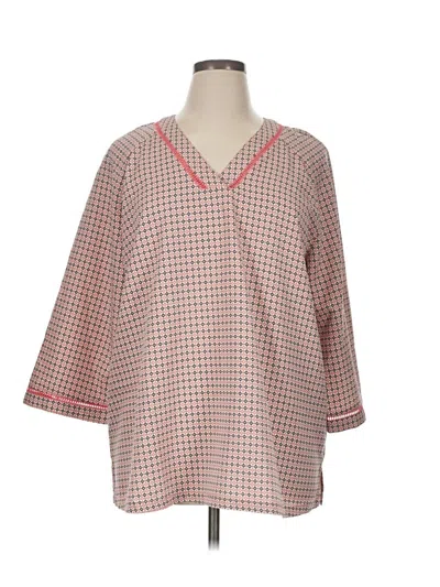 Pre-owned Lands' End 3/4 Sleeve Blouse In Pink
