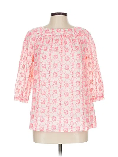 Pre-owned Lands' End 3/4 Sleeve Blouse In Pink