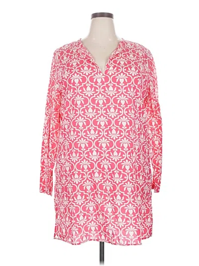 Pre-owned Lands' End 3/4 Sleeve Blouse In Pink