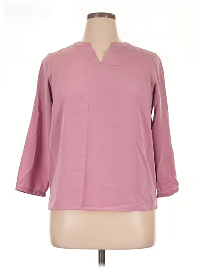 Pre-owned Lands' End 3/4 Sleeve Blouse In Pink