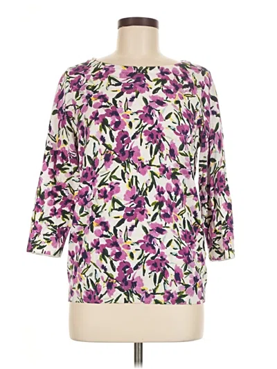 Pre-owned Lands' End 3/4 Sleeve Blouse In Purple