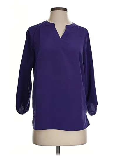 Pre-owned Lands' End 3/4 Sleeve Blouse In Purple