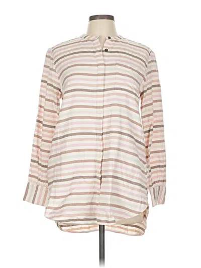 Pre-owned Lands' End 3/4 Sleeve Blouse In White