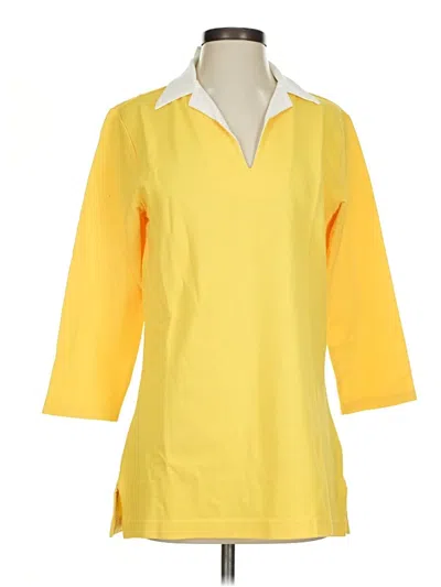 Lands' End 3/4 Sleeve Blouse In Yellow
