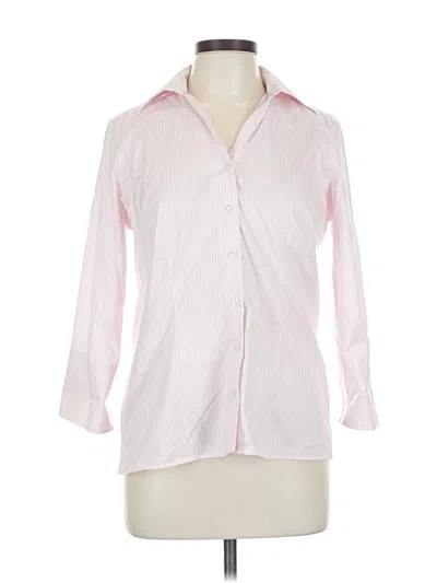 Pre-owned Lands' End 3/4 Sleeve Button Down Shirt In Pink