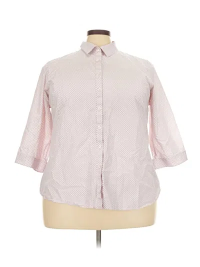 Pre-owned Lands' End 3/4 Sleeve Button Down Shirt In Pink