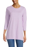 Lands' End 3/4 Sleeve Cotton Supima Tunic In Purple