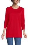 Lands' End 3/4 Sleeve Cotton Supima Tunic In Red