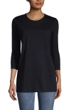 Lands' End 3/4 Sleeve Cotton Supima Tunic In Black