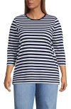 Lands' End 3/4 Sleeve Cotton Supima Tunic In Black