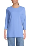 Lands' End 3/4 Sleeve Cotton Supima Tunic In Blue