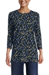 Lands' End 3/4 Sleeve Cotton Supima Tunic In Blue