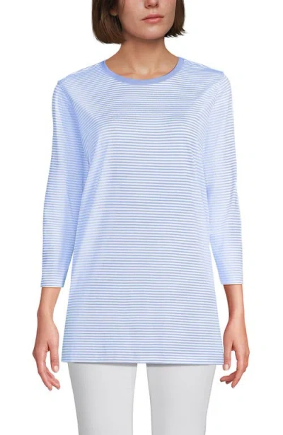 Lands' End 3/4 Sleeve Cotton Supima Tunic In Blue