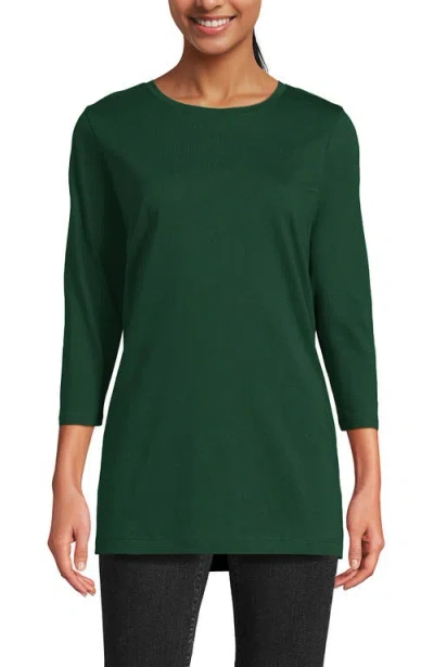 Lands' End 3/4 Sleeve Cotton Supima Tunic In Green