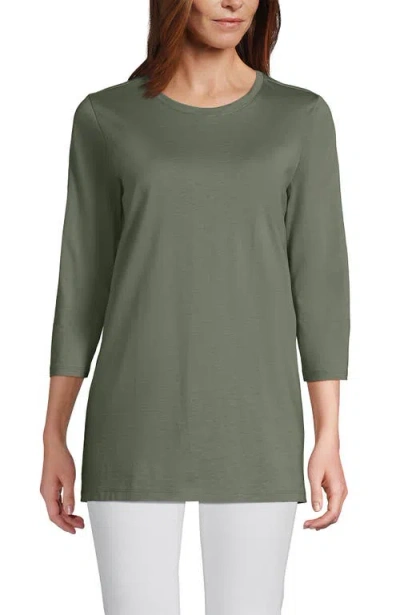 Lands' End 3/4 Sleeve Cotton Supima Tunic In Green