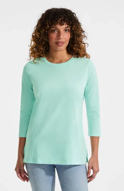 Lands' End 3/4 Sleeve Cotton Supima Tunic In Green