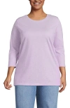 Lands' End 3/4 Sleeve Cotton Supima Tunic In Purple