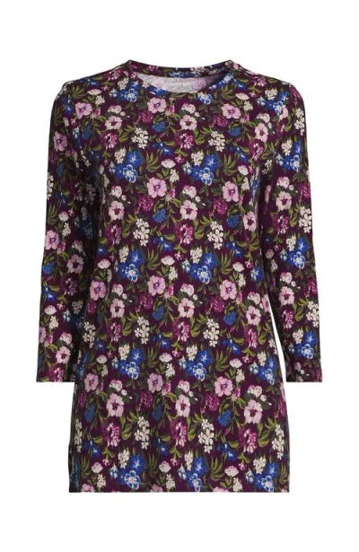 Lands' End 3/4 Sleeve Cotton Supima Tunic In Multi