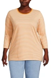 Lands' End 3/4 Sleeve Cotton Supima Tunic In Orange
