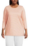 Lands' End 3/4 Sleeve Cotton Supima Tunic In Pink