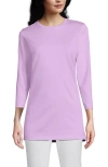 Lands' End 3/4 Sleeve Cotton Supima Tunic In Purple