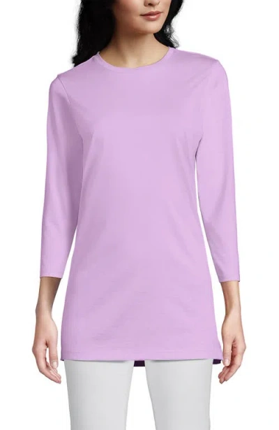 Lands' End 3/4 Sleeve Cotton Supima Tunic In Purple