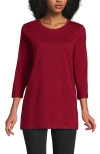 Lands' End 3/4 Sleeve Cotton Supima Tunic In Red
