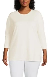 Lands' End 3/4 Sleeve Cotton Supima Tunic In White