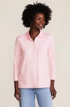 Lands' End 3/4 Sleeve Supima Cotton Polo Shirt In Pink