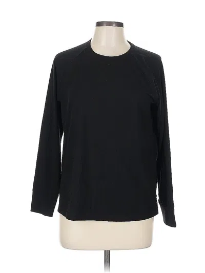 Pre-owned Lands' End 3/4 Sleeve T-shirt In Black