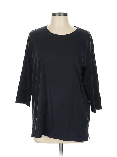 Pre-owned Lands' End 3/4 Sleeve T-shirt In Black