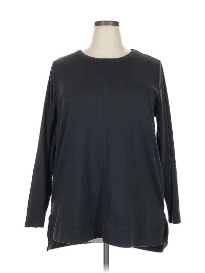 Pre-owned Lands' End 3/4 Sleeve T-shirt In Black