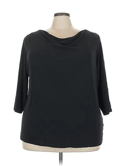 Pre-owned Lands' End 3/4 Sleeve T-shirt In Black