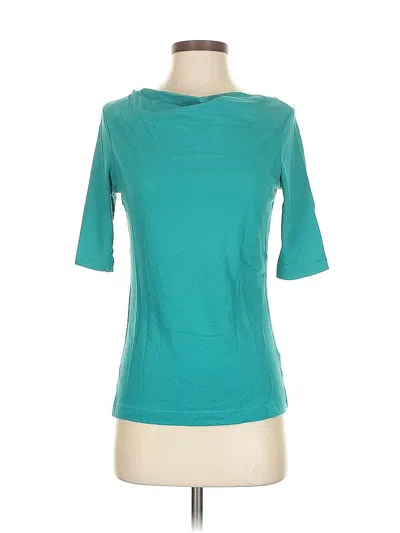 Pre-owned Lands' End 3/4 Sleeve T-shirt In Blue