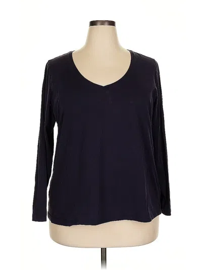 Pre-owned Lands' End 3/4 Sleeve T-shirt In Blue