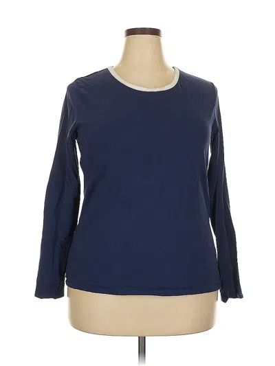 Pre-owned Lands' End 3/4 Sleeve T-shirt In Blue