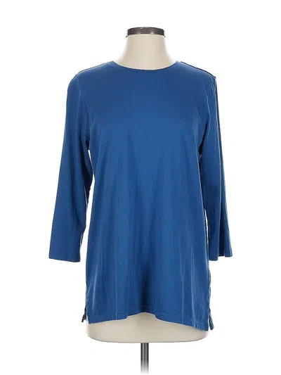 Pre-owned Lands' End 3/4 Sleeve T-shirt In Blue