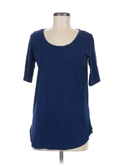 Pre-owned Lands' End 3/4 Sleeve T-shirt In Blue