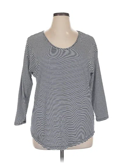 Pre-owned Lands' End 3/4 Sleeve T-shirt In Blue