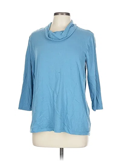 Pre-owned Lands' End 3/4 Sleeve T-shirt In Blue