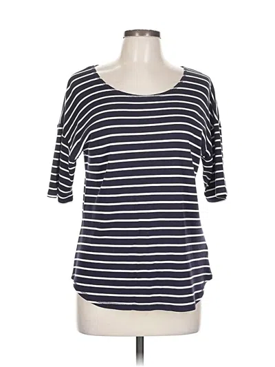 Pre-owned Lands' End 3/4 Sleeve T-shirt In Blue